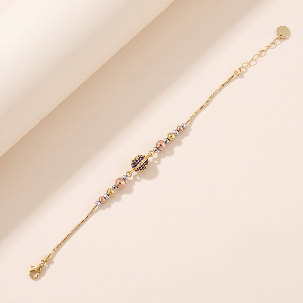 Multi Color Bracelet (D13), 925 silver 24K gold plated