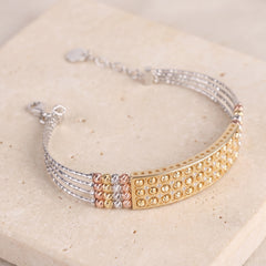 Multi Color Cuff Bracelet (D15) on travertine