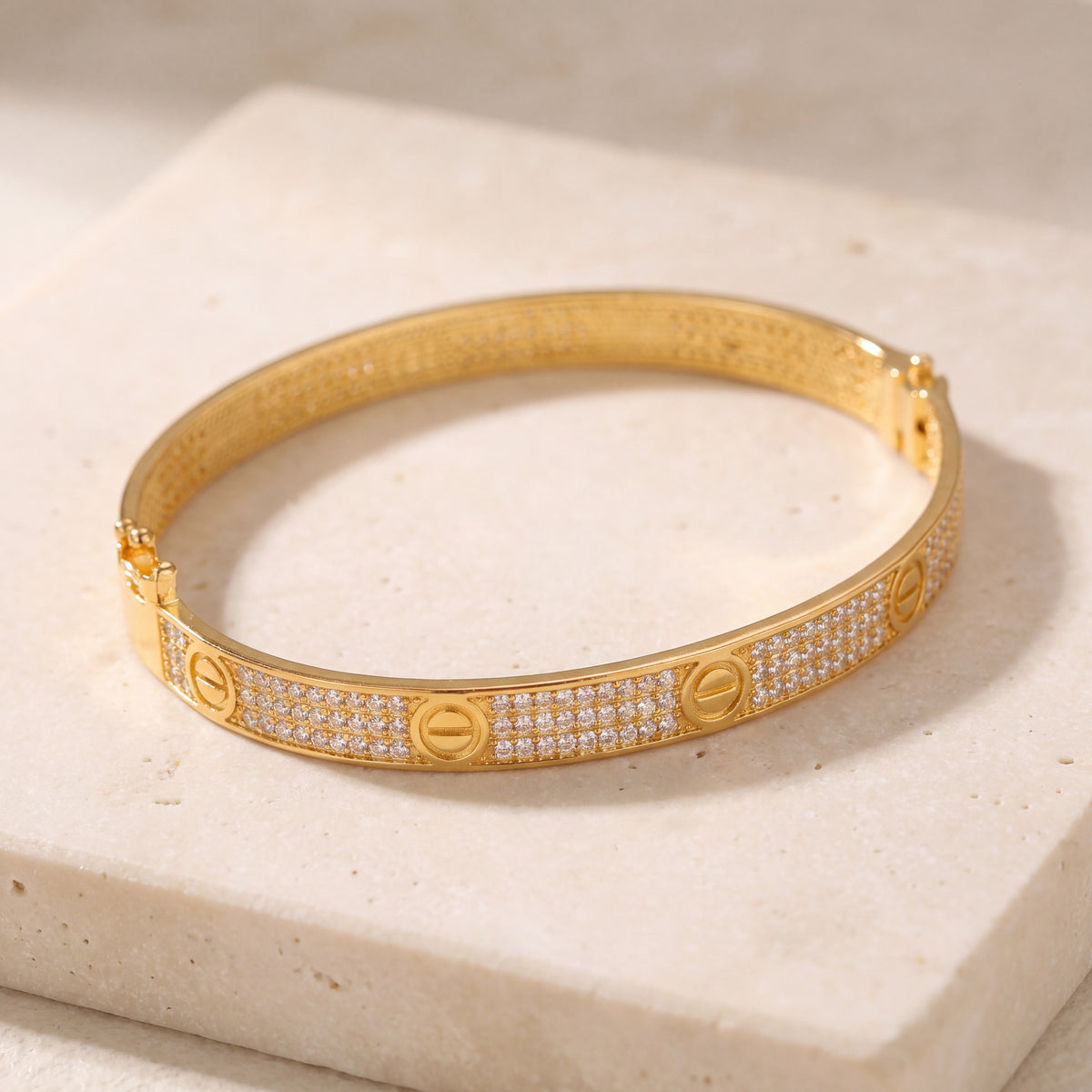Multi Color Cuff Bracelet (D18) on travertine