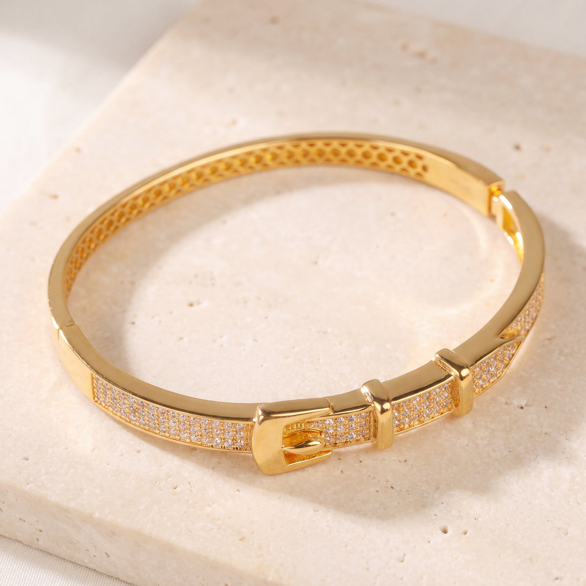 Multi Color Cuff Bracelet (D21) on travertine