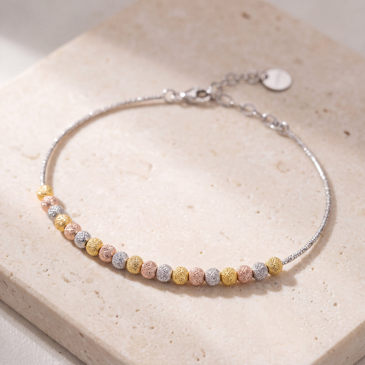 Multi Color Cuff Bracelet (D8) on travertine
