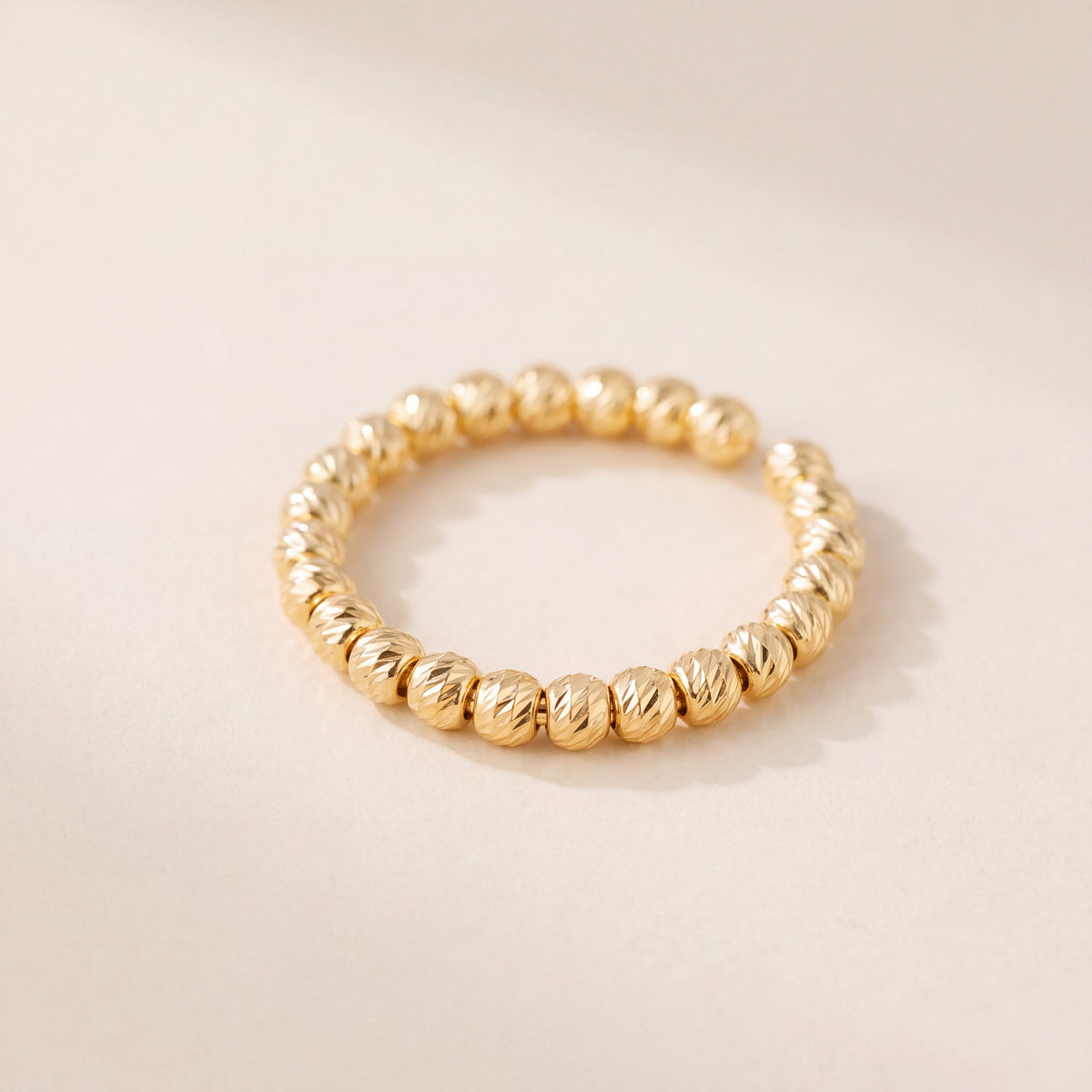 Open Bead Ring (1 Line), 925 silver 24K gold plated