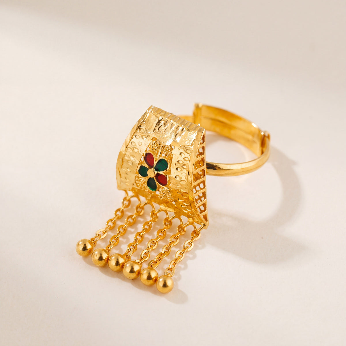 Pyramid Ring - Mina (D1), 925 silver 24K gold plated