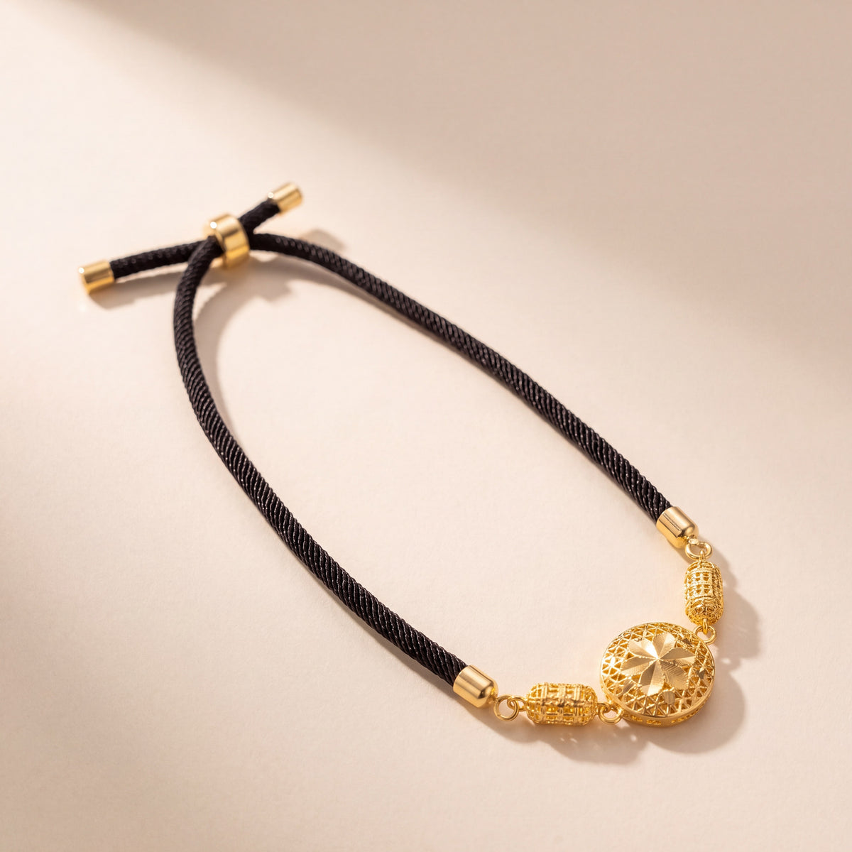 Quatrefoil Thread Bracelet, 925 silver 24K gold plated