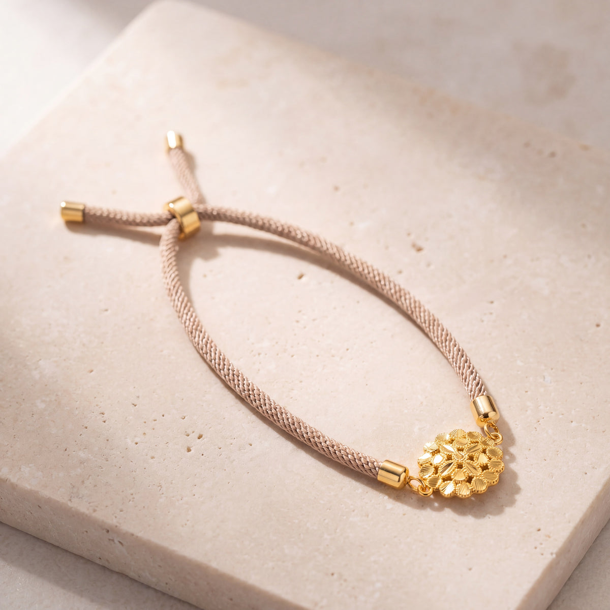 Round Thread Bracelet on travertine