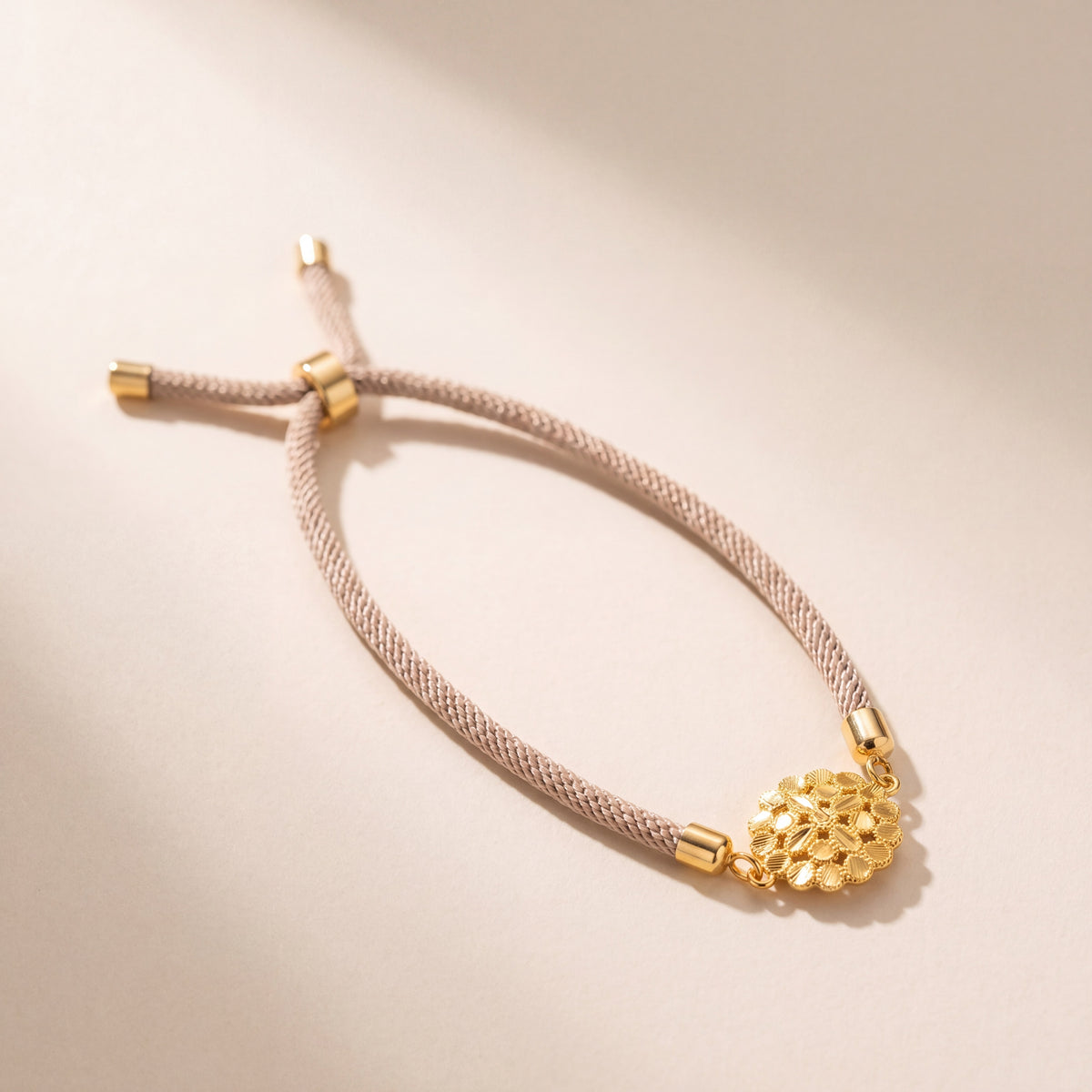 Round Thread Bracelet, 925 silver 24K gold plated