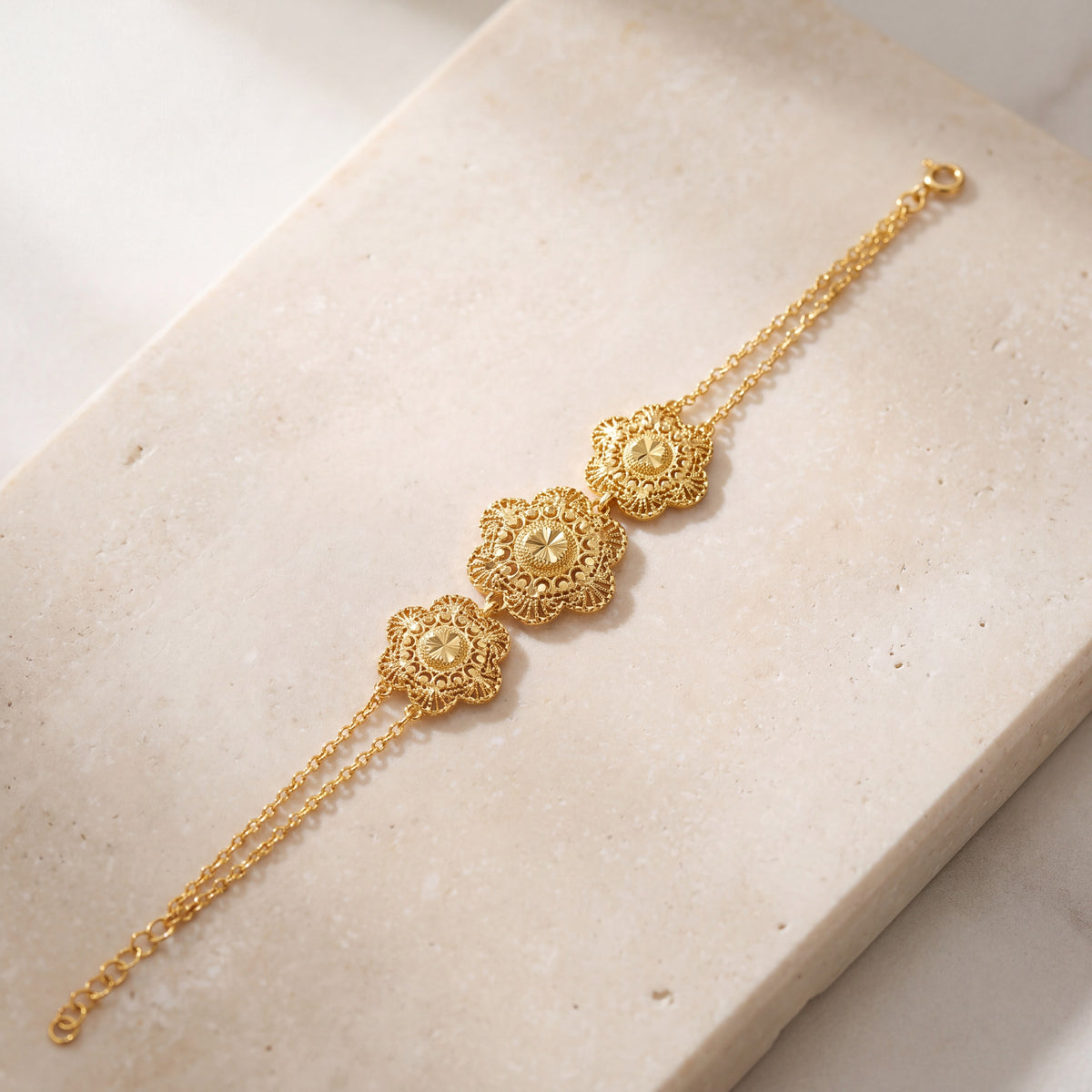 RP 3 Piece Bracelet / Chain (D12) on travertine