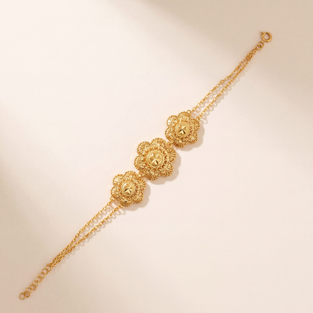 RP 3 Piece Bracelet / Chain (D12), 925 silver 24K gold plated