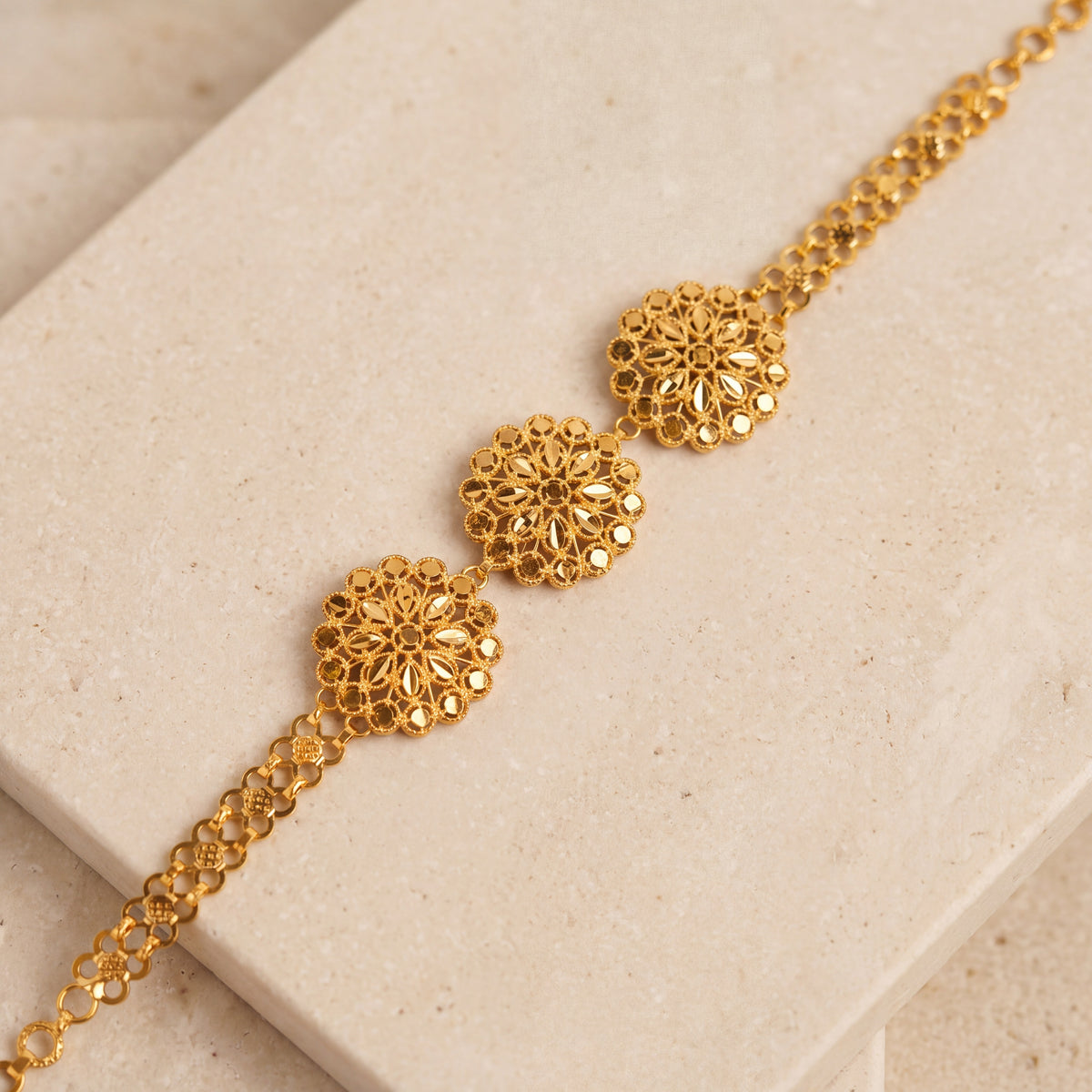 RP 3 Piece Bracelet / Patta (D1) on travertine