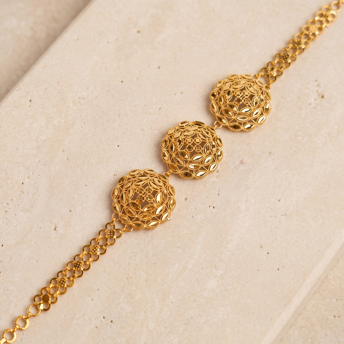 RP 3 Piece Bracelet / Patta (D2) on travertine