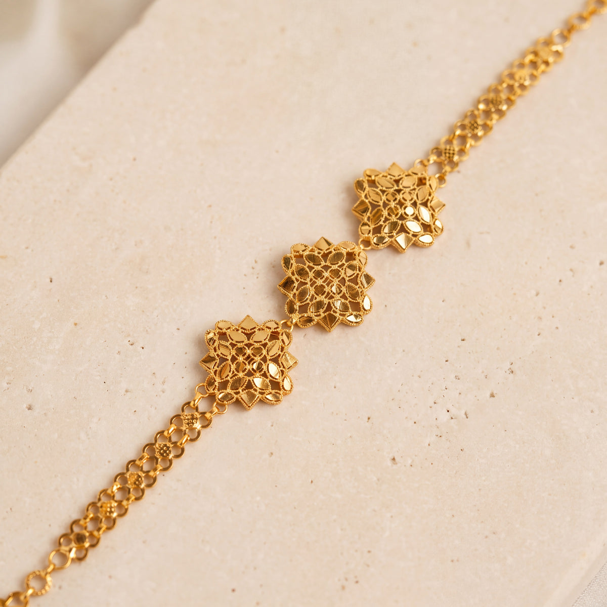 RP 3 Piece Bracelet / Patta (D6) on travertine
