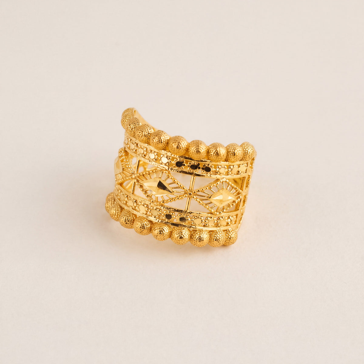 RP Ball Rings (DMND), 925 silver 24K gold plated