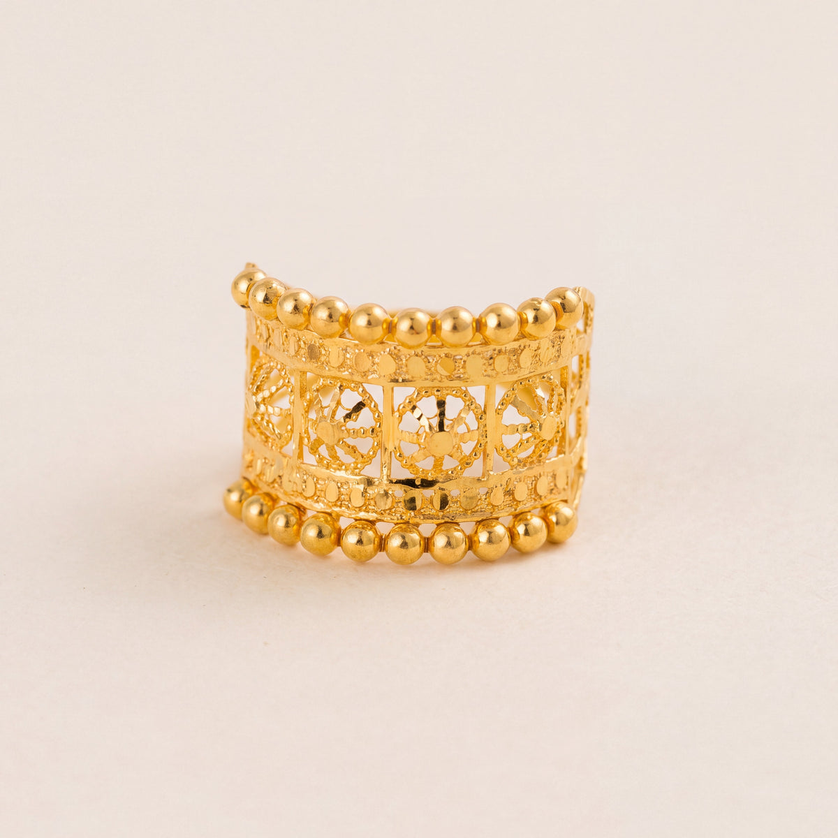 RP Ball Rings (Flower), 925 silver 24K gold plated