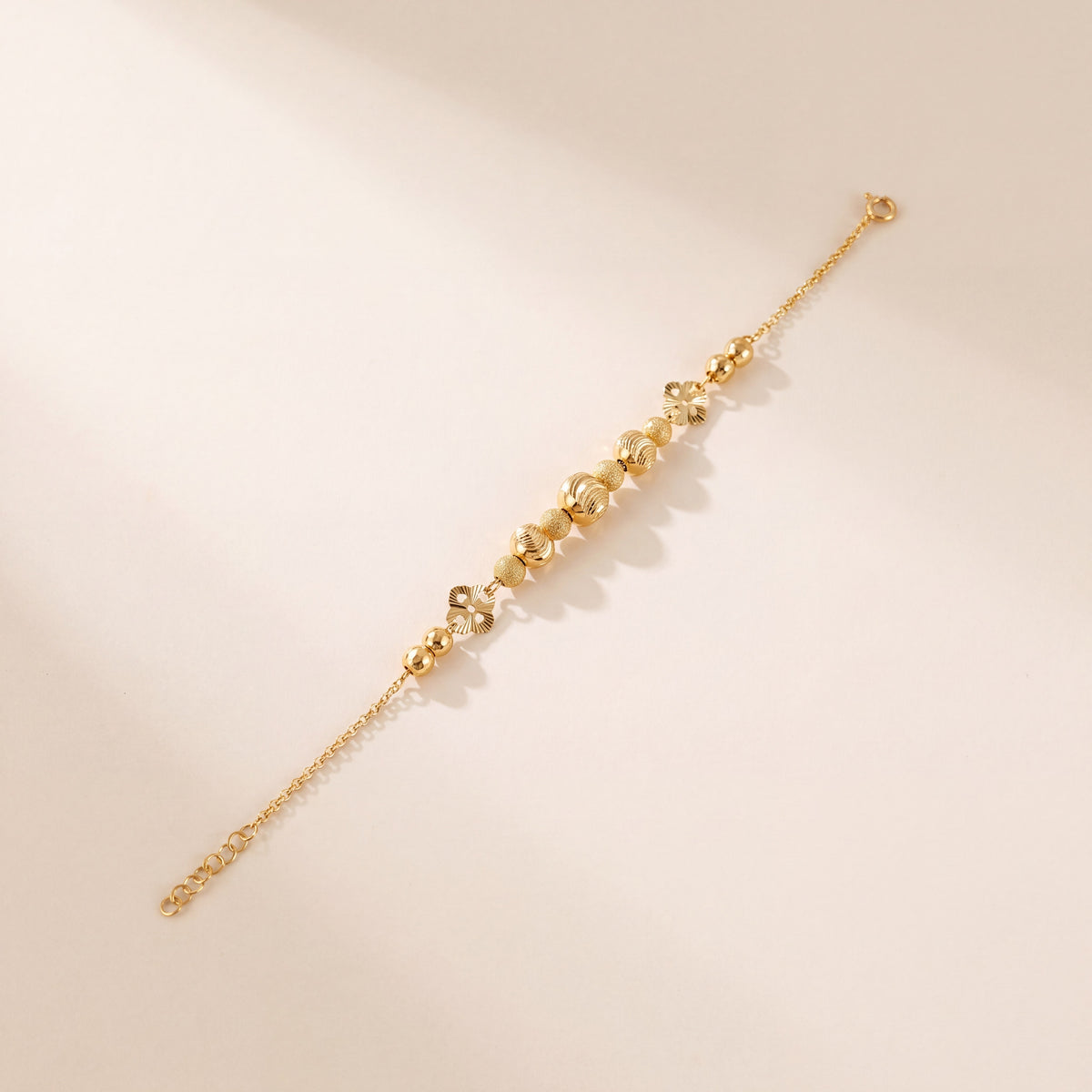 RP Beads & Ball Bracelet (D101), 925 silver 24K gold plated