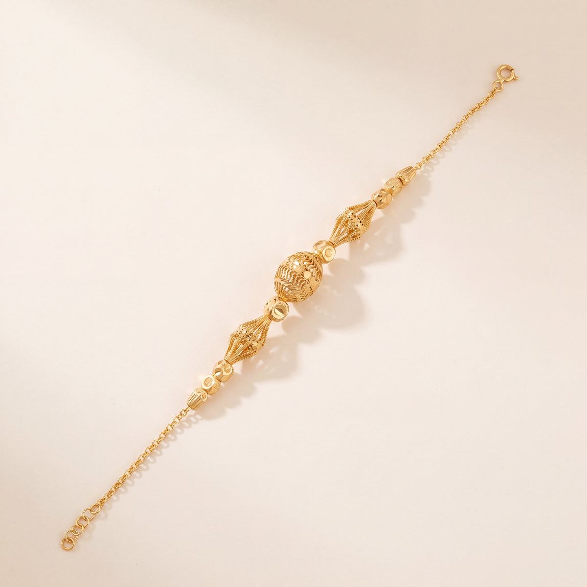 RP Beads & Ball Bracelet (D103), 925 silver 24K gold plated