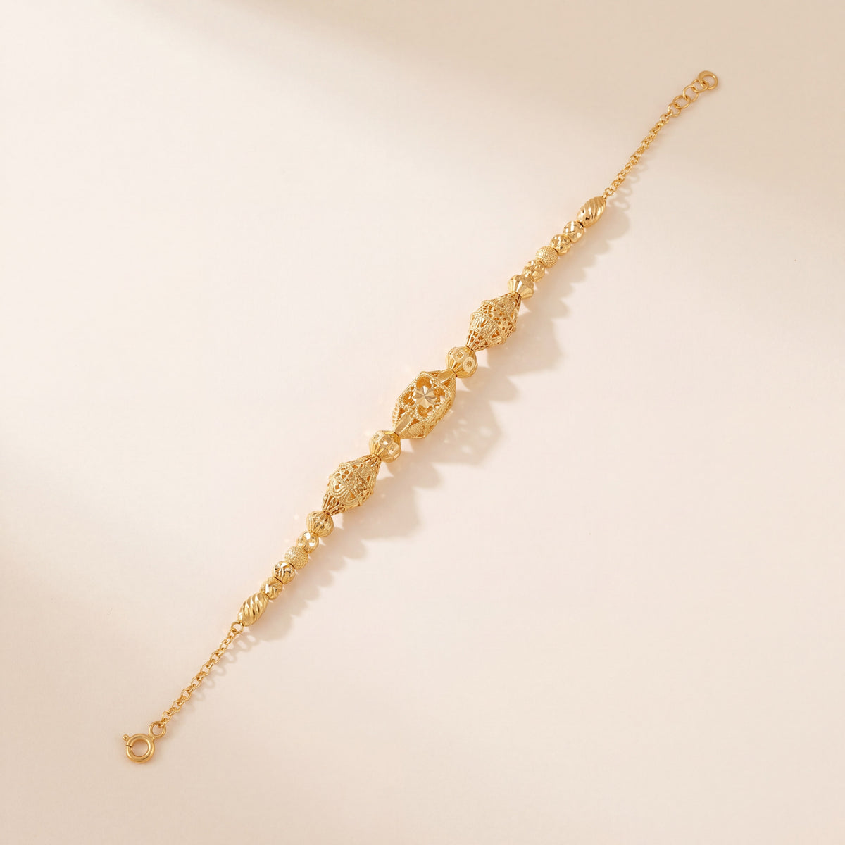 RP Beads & Ball Bracelet (D110), 925 silver 24K gold plated