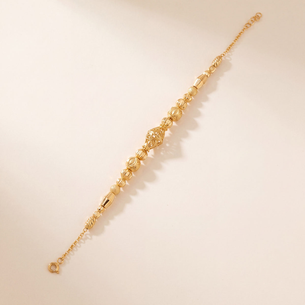 RP Beads & Ball Bracelet (D111), 925 silver 24K gold plated