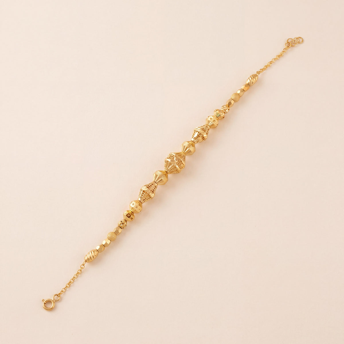 RP Beads & Ball Bracelet (D112), 925 silver 24K gold plated