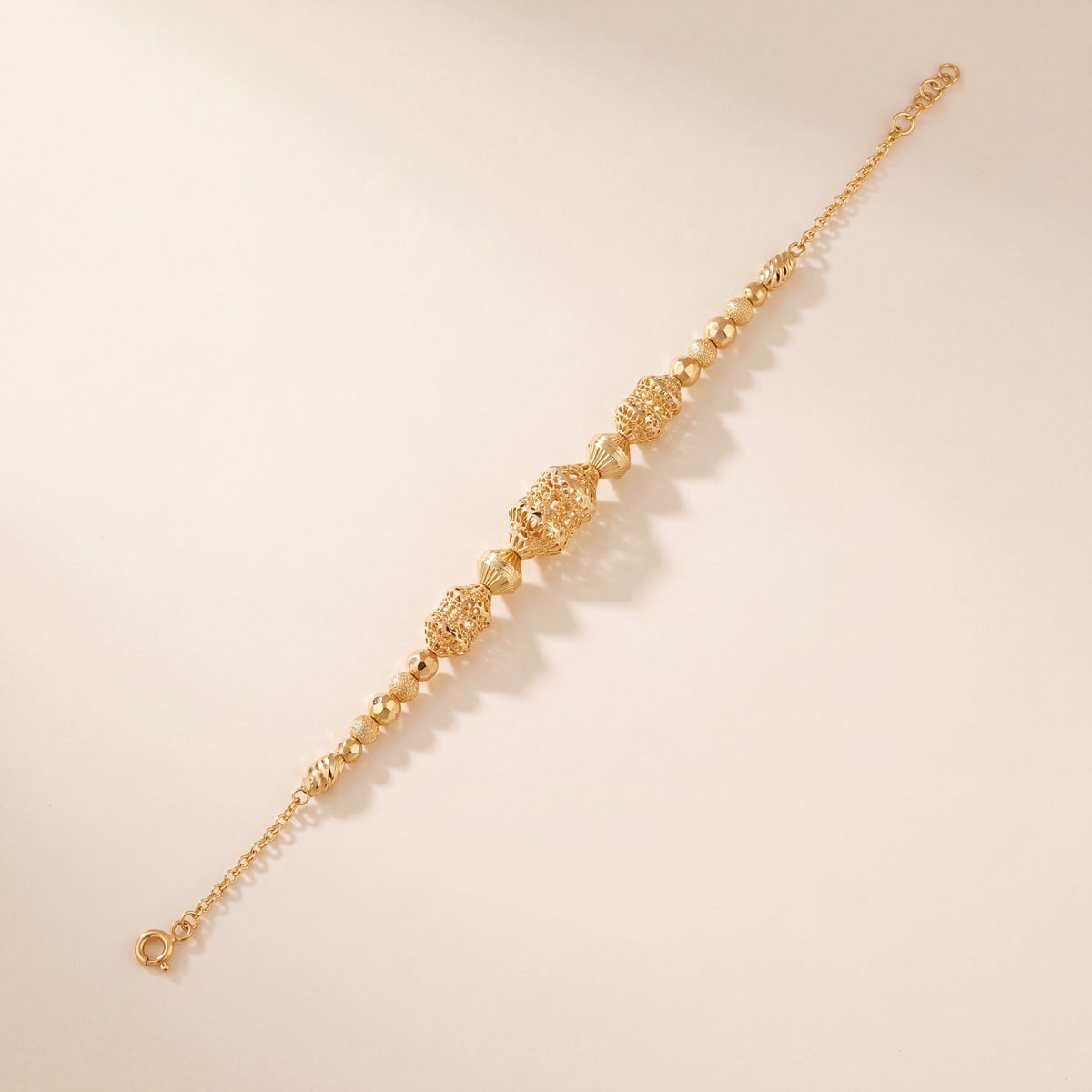 RP Beads & Ball Bracelet (D115), 925 silver 24K gold plated