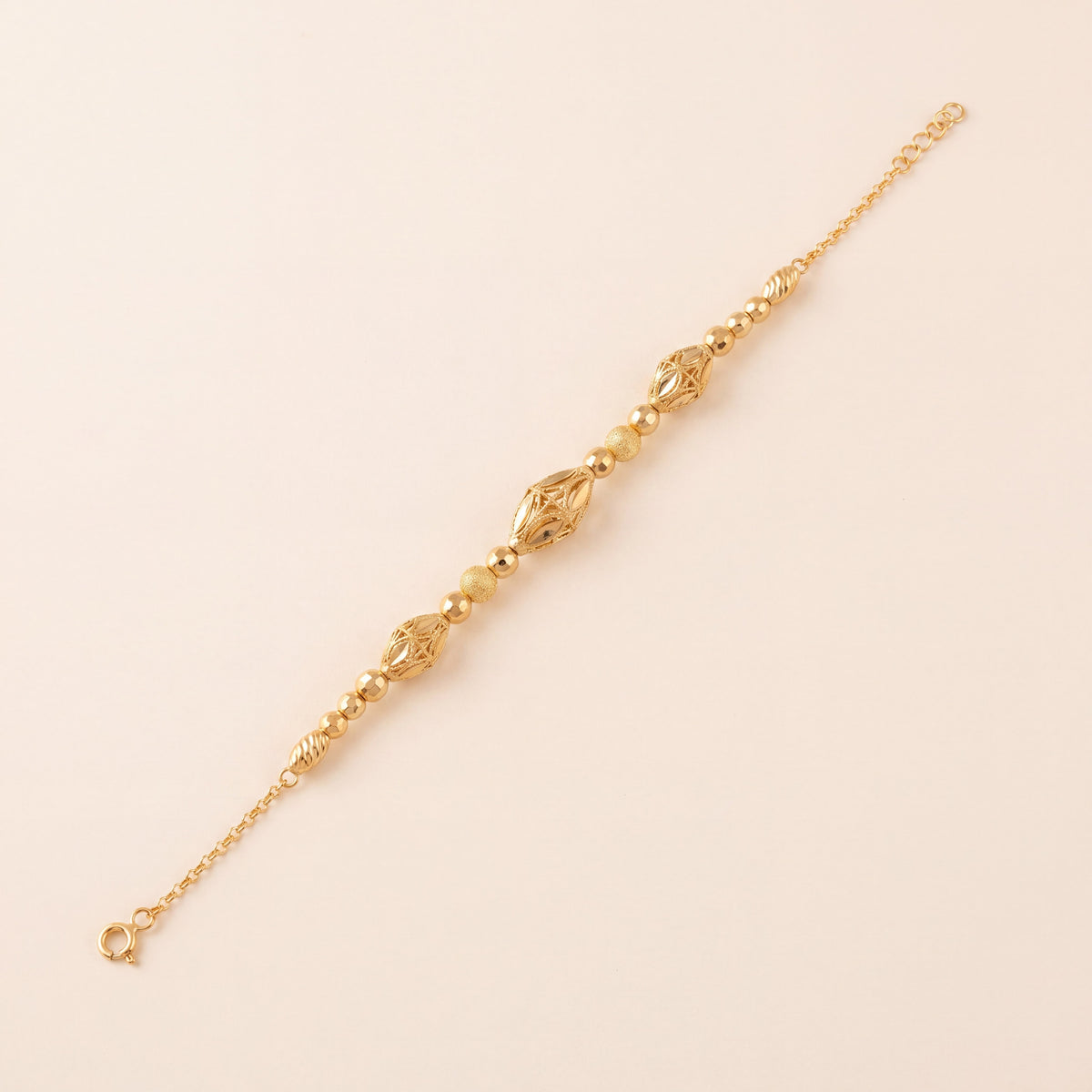RP Beads & Ball Bracelet (D121), 925 silver 24K gold plated