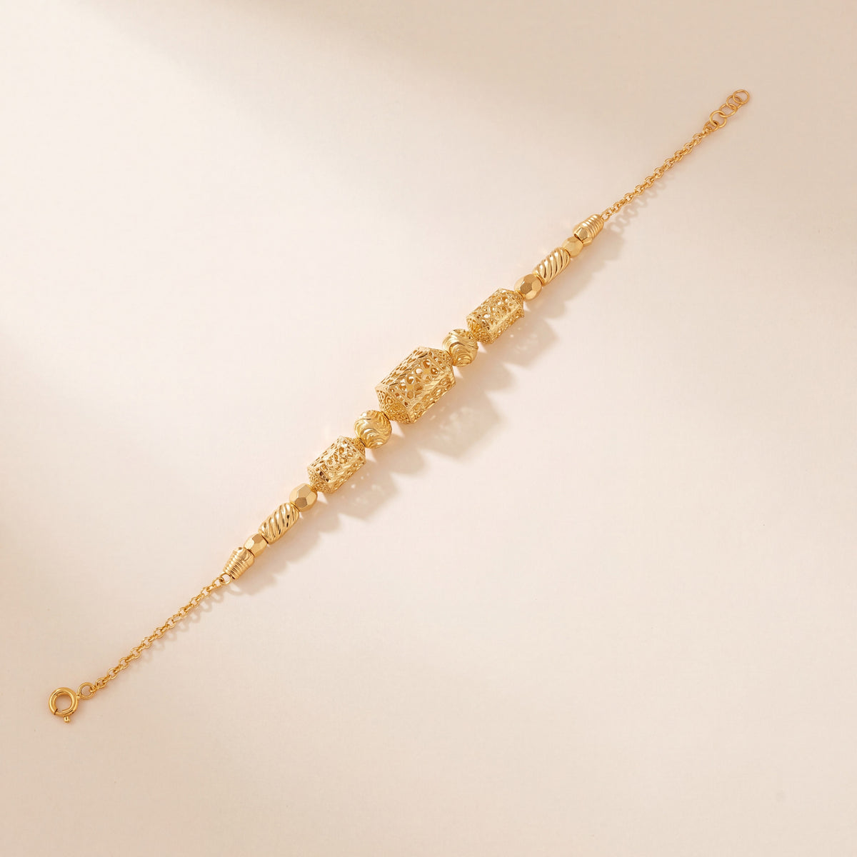 RP Beads & Ball Bracelet (D122), 925 silver 24K gold plated