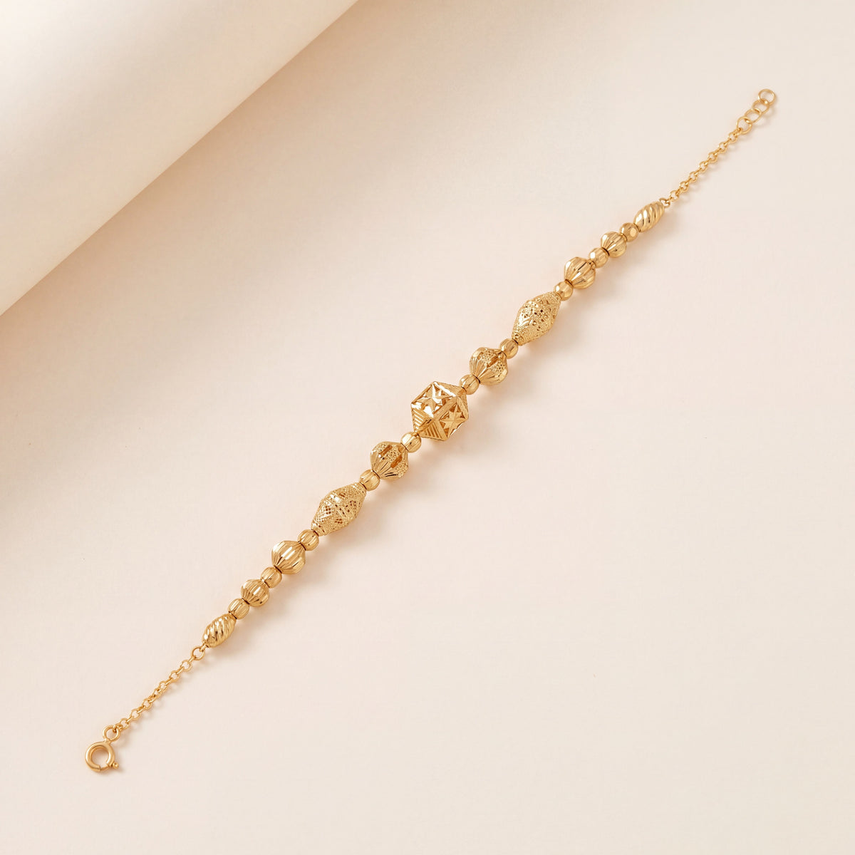 RP Beads & Ball Bracelet (D125), 925 silver 24K gold plated