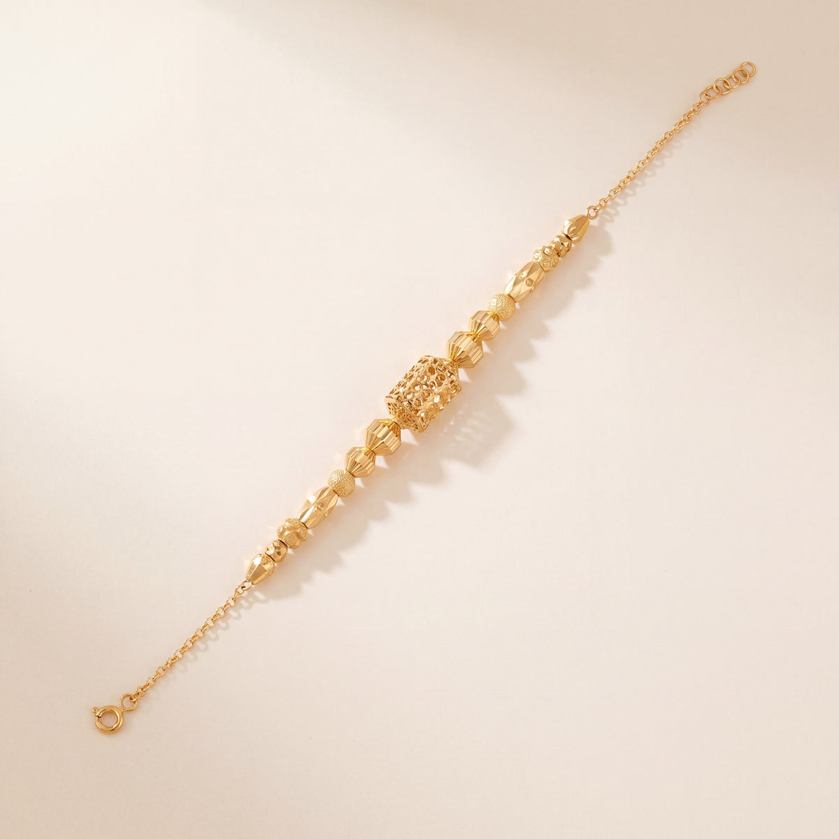 RP Beads & Ball Bracelet (D128), 925 silver 24K gold plated
