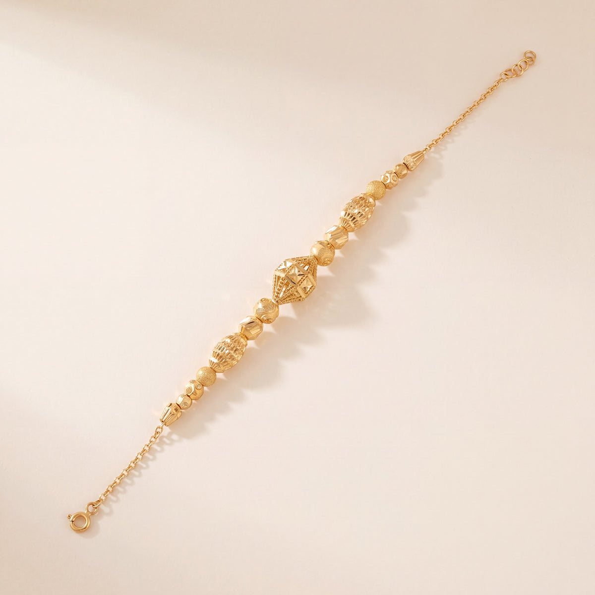 RP Beads & Ball Bracelet (D133), 925 silver 24K gold plated