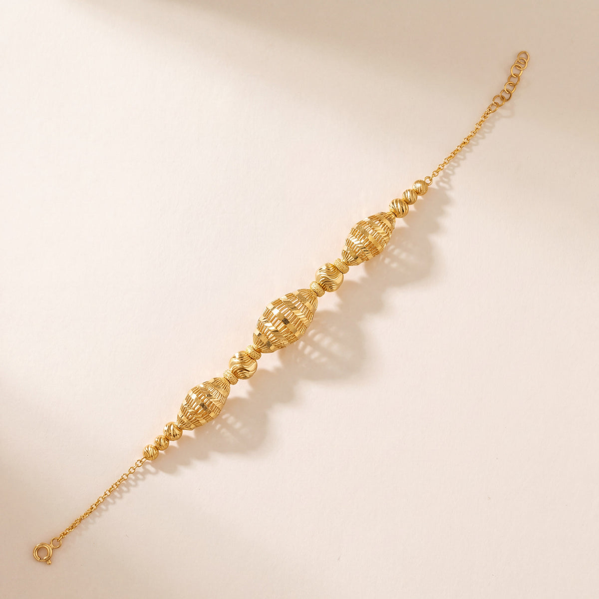 RP Beads & Ball Bracelet (D37), 925 silver 24K gold plated
