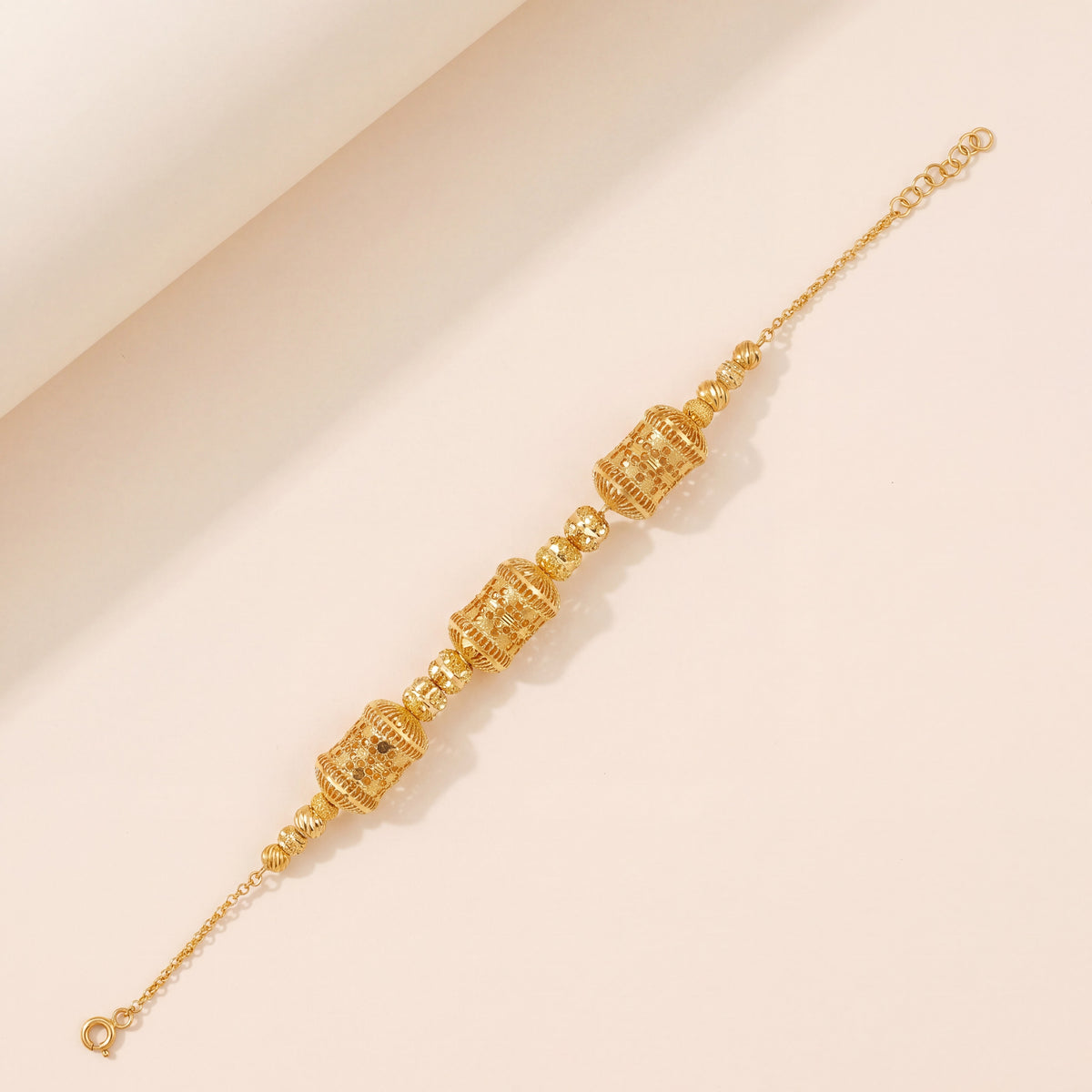 RP Beads & Ball Bracelet (D39), 925 silver 24K gold plated