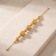 RP Beads & Ball Bracelet (D40) on travertine