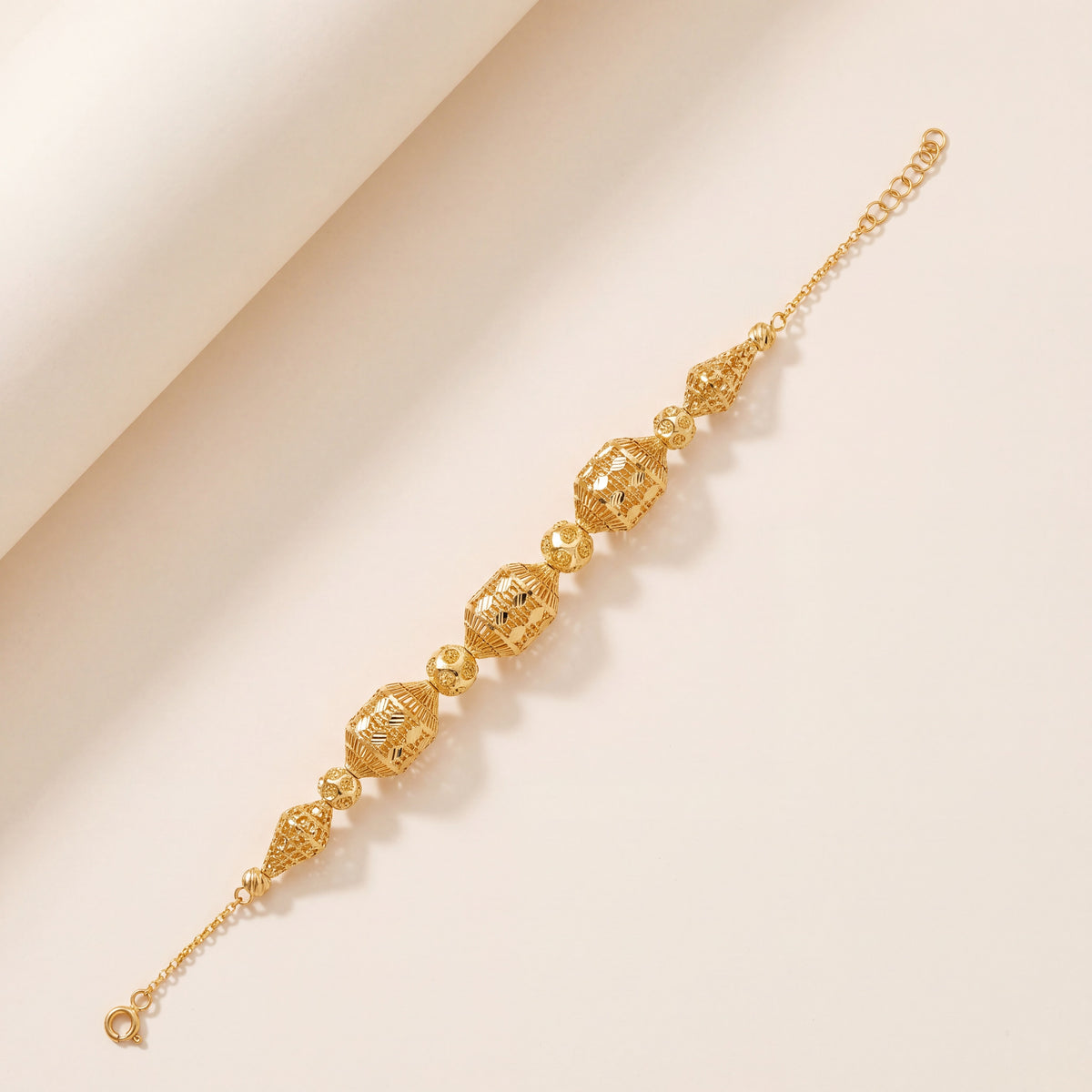 RP Beads & Ball Bracelet (D40), 925 silver 24K gold plated