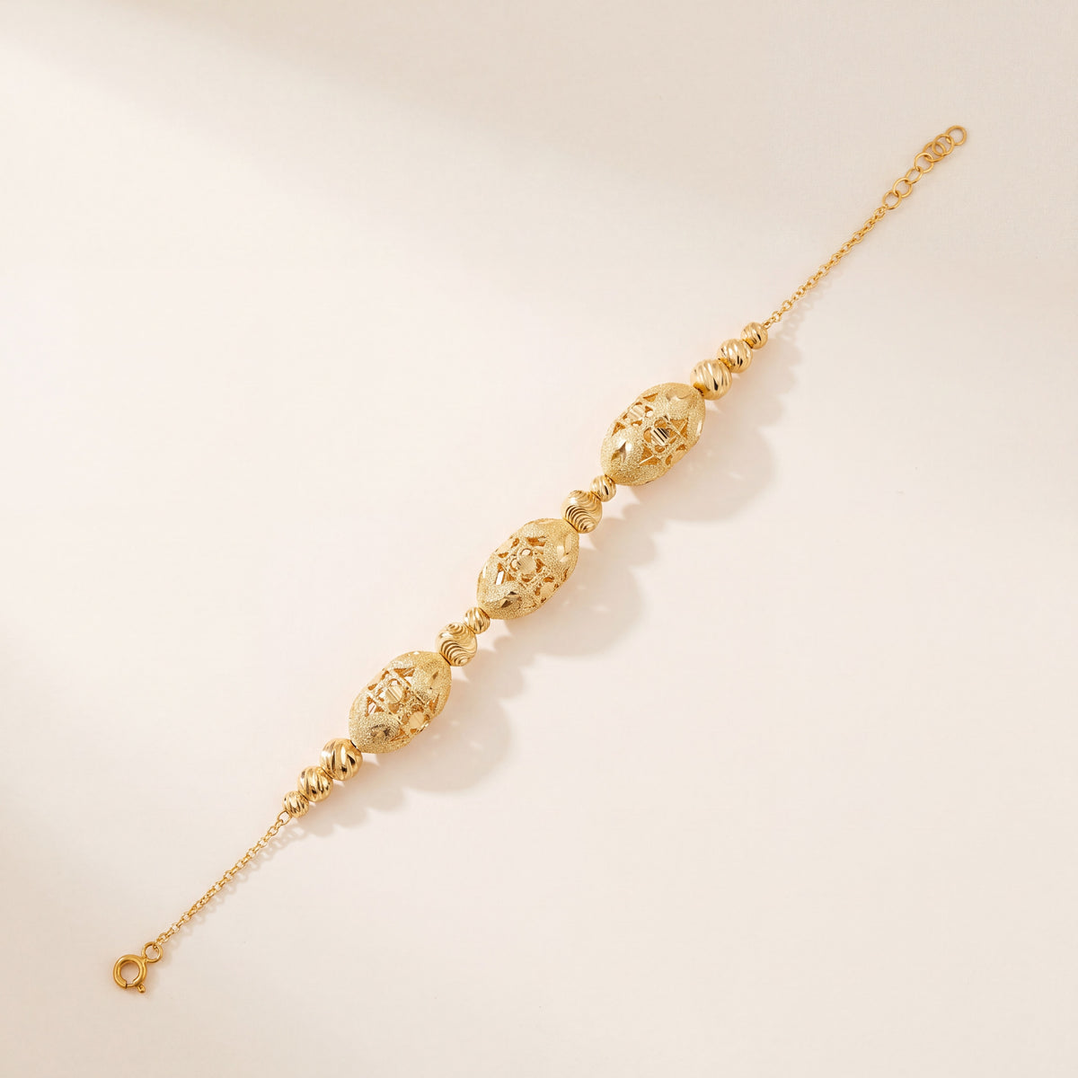 RP Beads & Ball Bracelet (D61), 925 silver 24K gold plated
