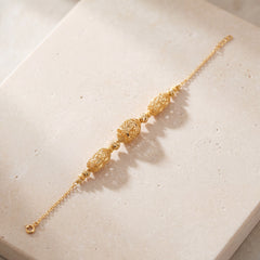 RP Beads & Ball Bracelet (D64) on travertine