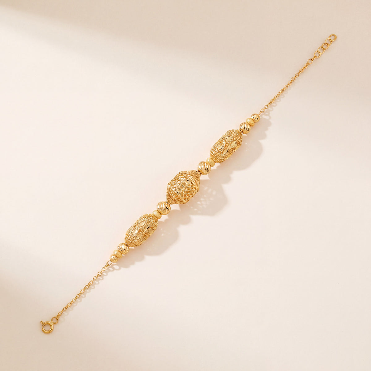 RP Beads & Ball Bracelet (D64), 925 silver 24K gold plated