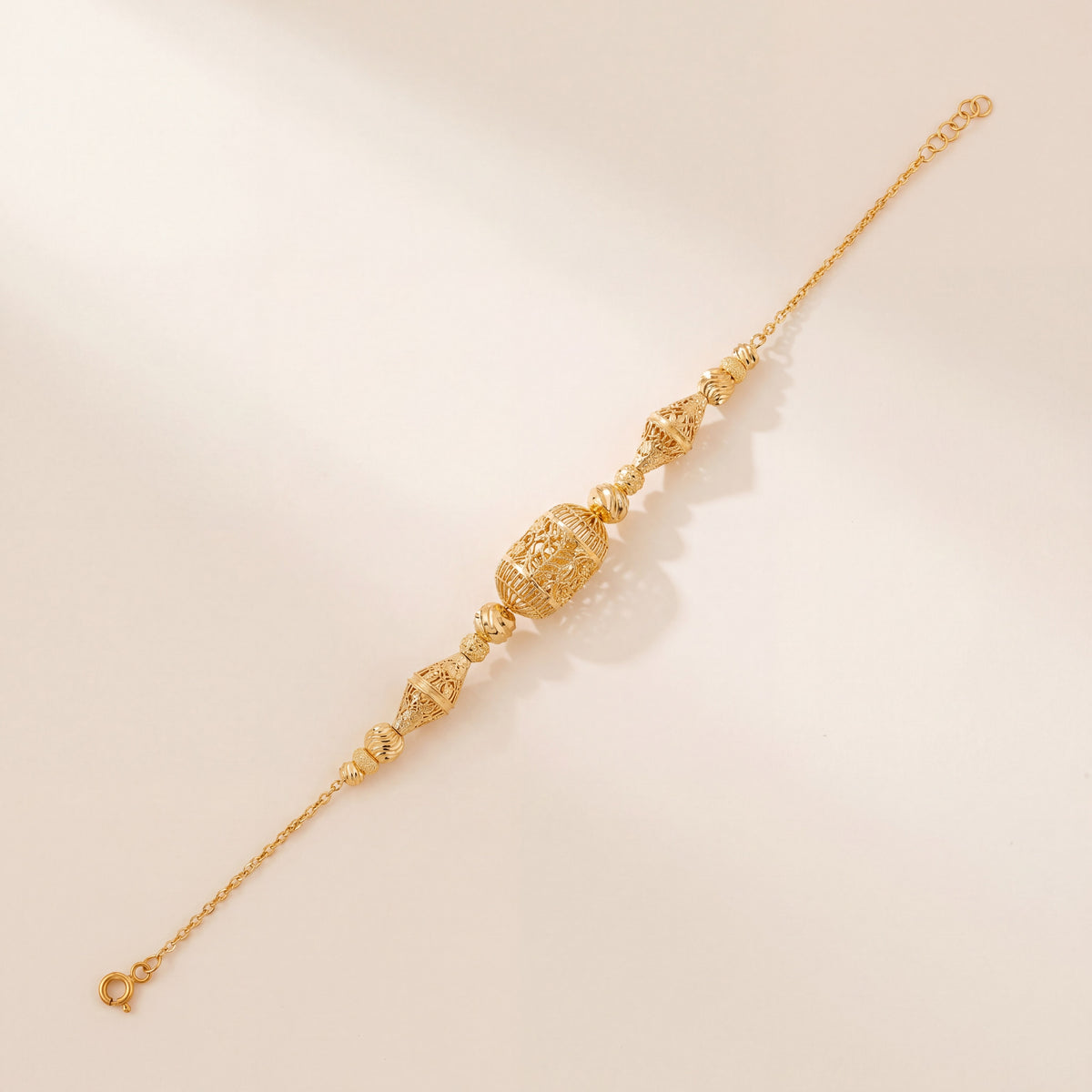 RP Beads & Ball Bracelet (D69), 925 silver 24K gold plated