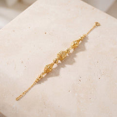 RP Beads & Ball Bracelet (D72) on travertine