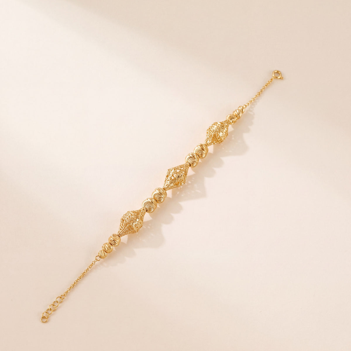 RP Beads & Ball Bracelet (D75), 925 silver 24K gold plated