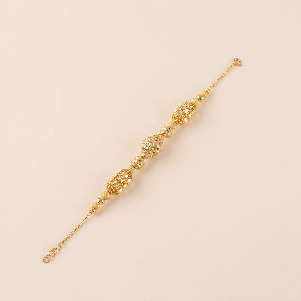 RP Beads & Ball Bracelet (D78), 925 silver 24K gold plated