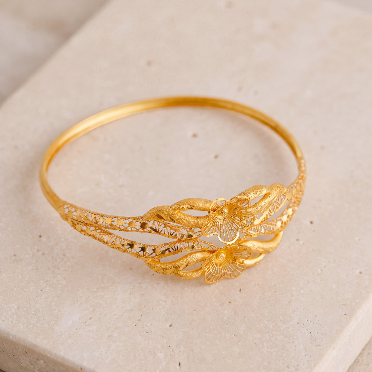 RP Cuff Bracelet (D10) on travertine