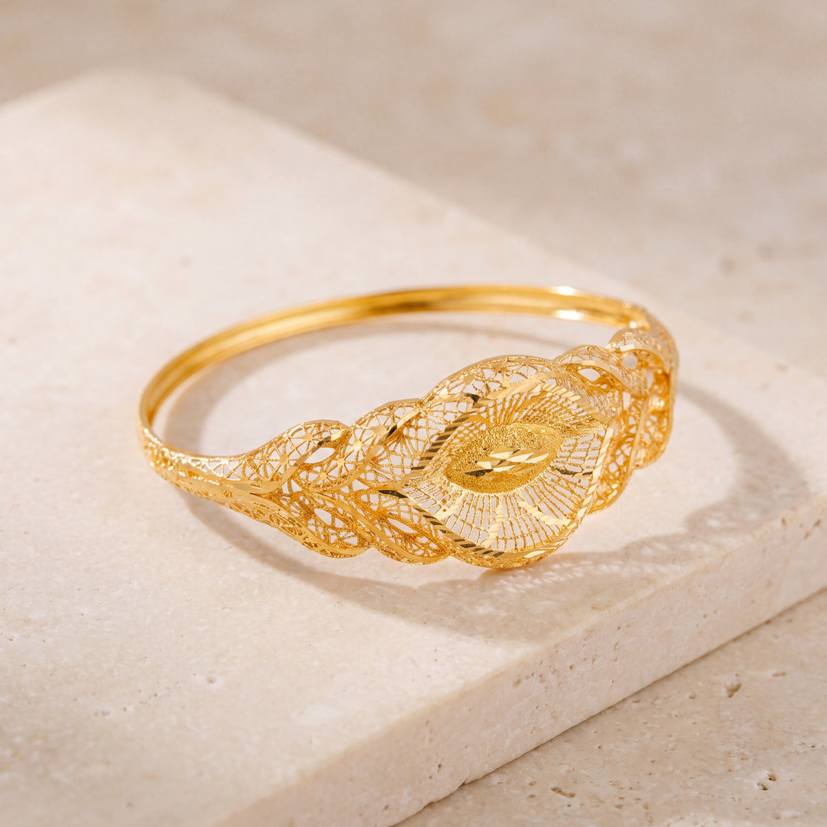 RP Cuff Bracelet (D13) on travertine