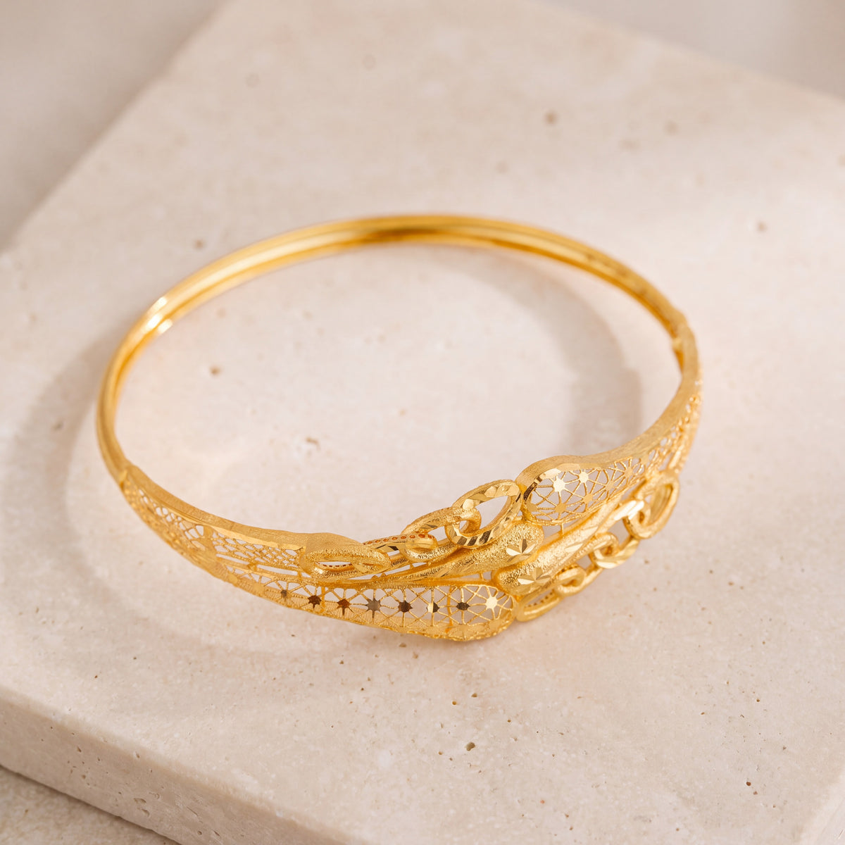 RP Cuff Bracelet (D19) on travertine