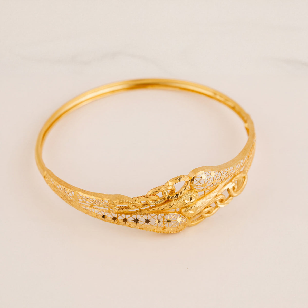 RP Cuff Bracelet (D19), 925 silver 24K gold plated