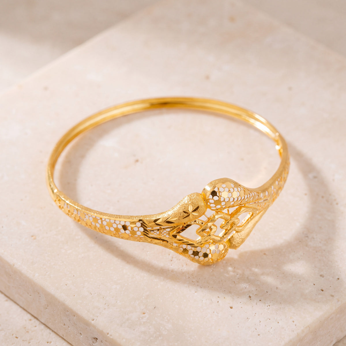 RP Cuff Bracelet (D2) on travertine