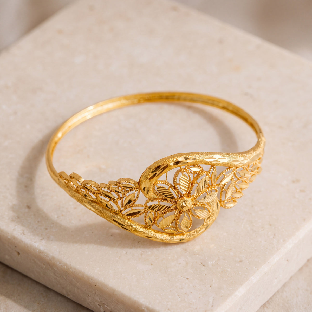 RP Cuff Bracelet (D21) on travertine