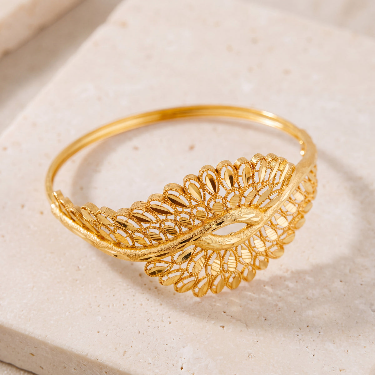 RP Cuff Bracelet (D22) on travertine