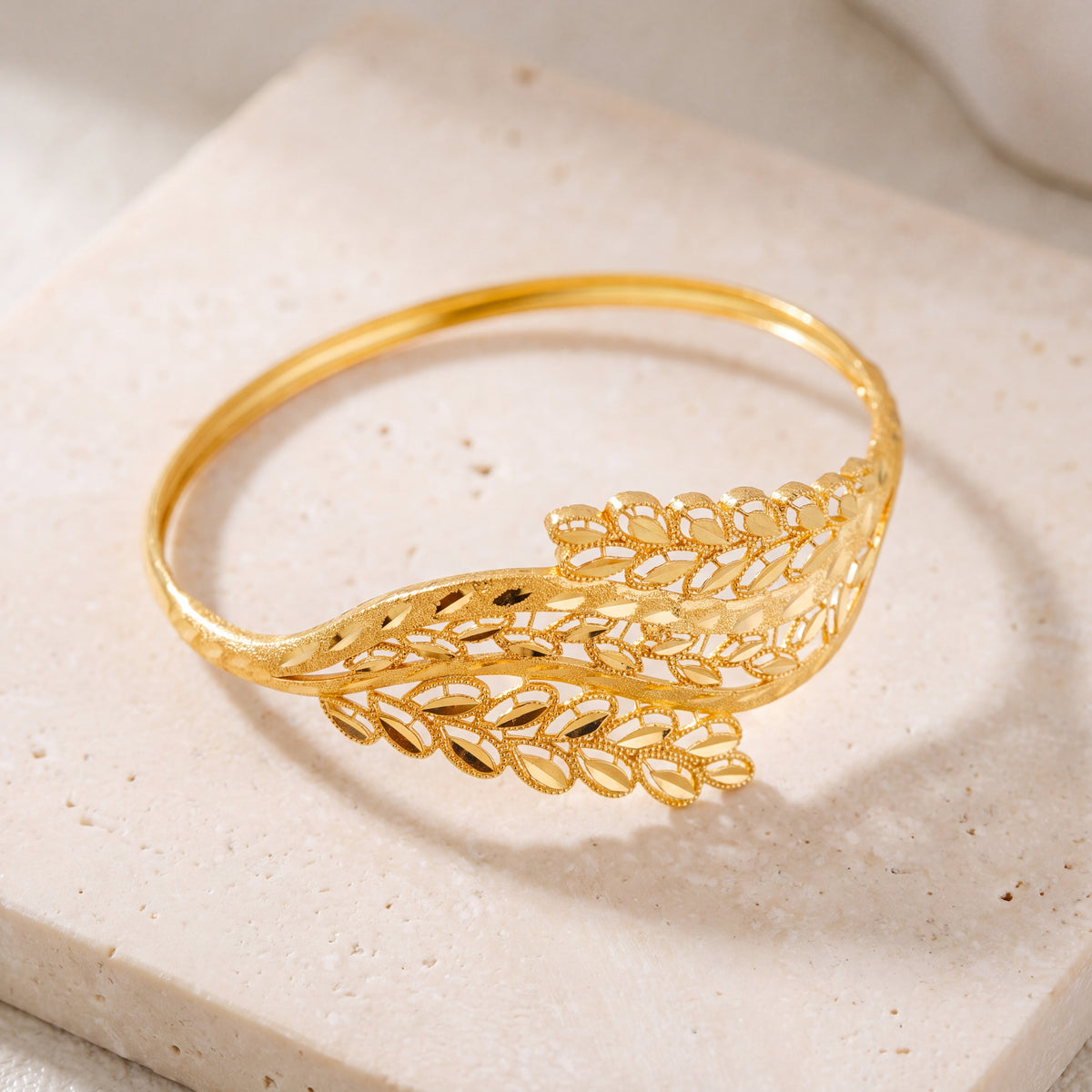 RP Cuff Bracelet (D24) on travertine