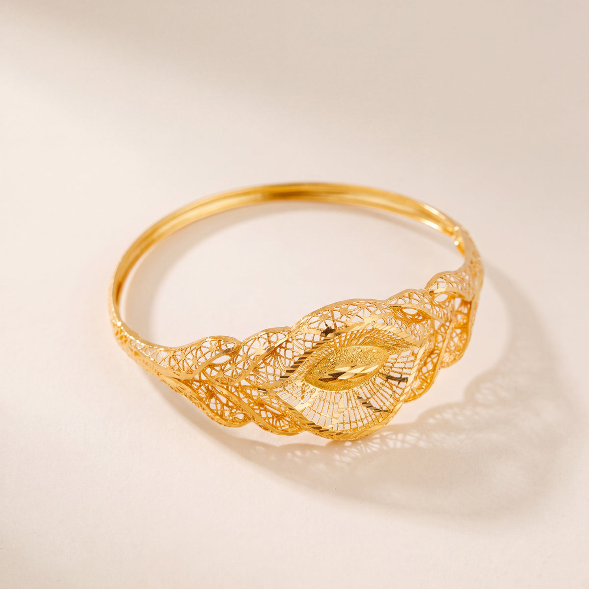 RP Cuff Bracelet (D28), 925 silver 24K gold plated