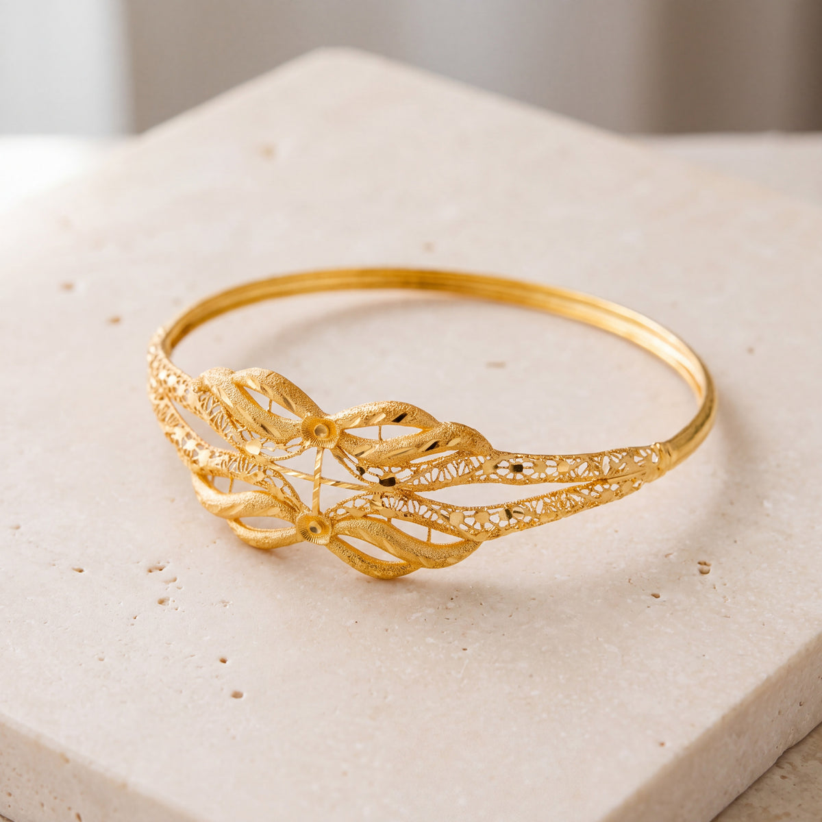 RP Cuff Bracelet (D33) on travertine