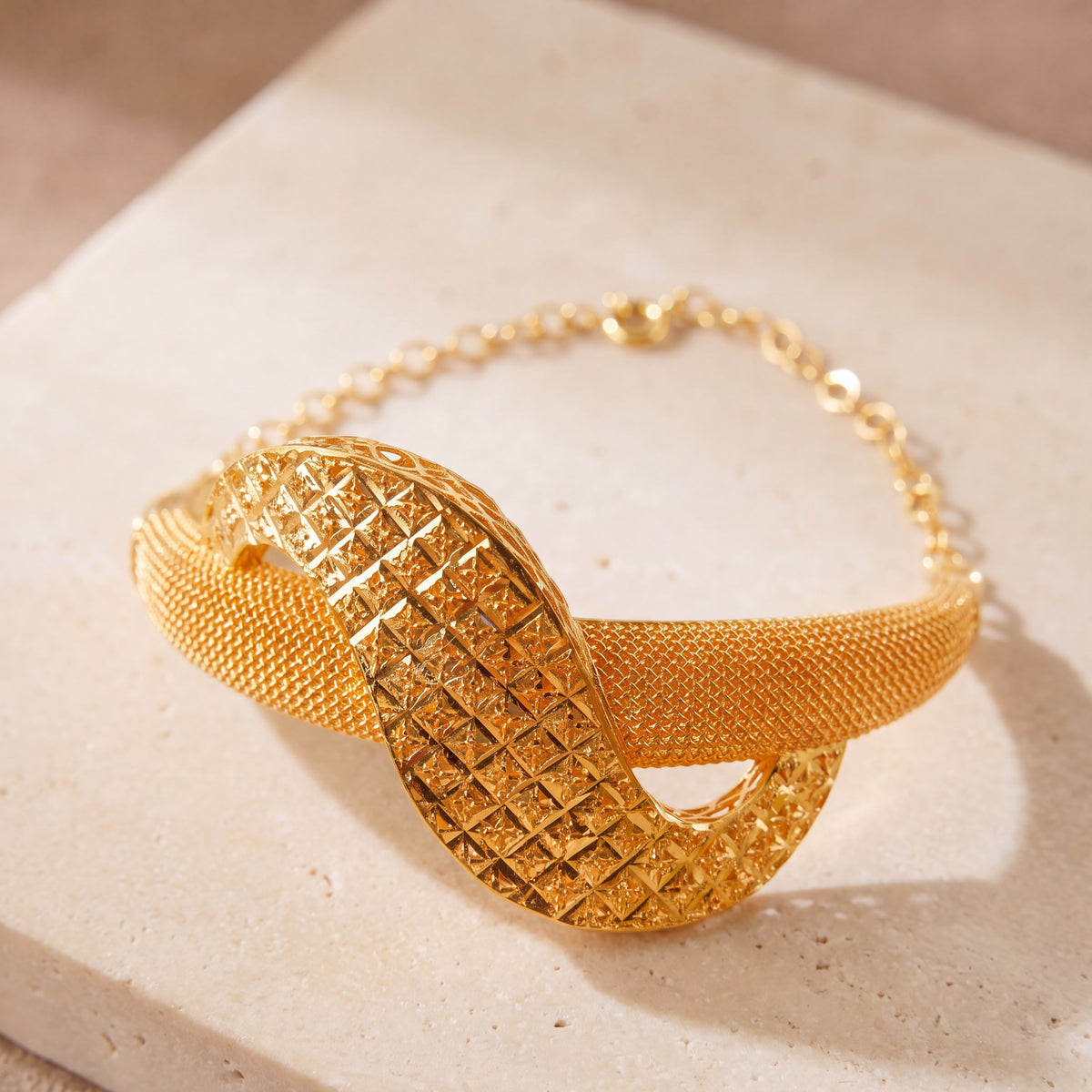 RP Cuff Bracelet (D35) on travertine